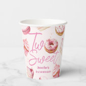 TWO Sweet 2nd Birthday Girls Pink Dout紙 紙コップ (裏面)