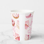 TWO Sweet 2nd Birthday Girls Pink Dout紙 紙コップ (右)