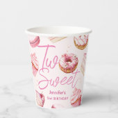 TWO Sweet 2nd Birthday Girls Pink Dout紙 紙コップ (正面)