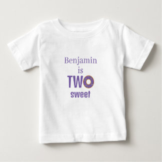 Two Sweet 2nd Birthday Purple Donut ベビーTシャツ