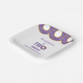 Two Sweet 2nd Birthday Purple Donut Party ペーパープレート (傾斜あり)