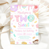 Two Sweet 2nd Donut Theme Birthday Invitation 招待状