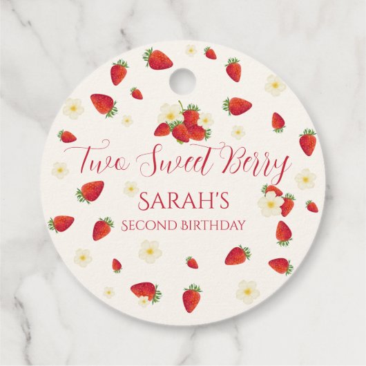 Two Sweet Berry Strawberry 2歳の誕生日 フェイバータグ (裏面)