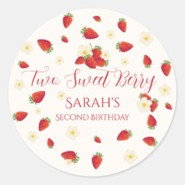 Two Sweet Berry Strawberry 2歳の誕生日 ラウンドシール
