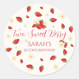 Two Sweet Berry Strawberry 2歳の誕生日  ラウンドシール