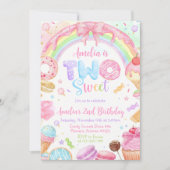 Two Sweet Birthday Invitation, 2nd Birthday Invite 招待状 (正面)