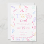 Two Sweet Birthday Invitation Sweet 2nd Birthday  招待状 (正面)