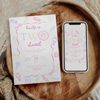 Two Sweet Birthday Invitation Sweet 2nd Birthday 招待状
