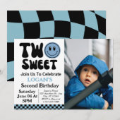 Two Sweet Boy 2nd Birthday写真 招待状 (正面/裏面)