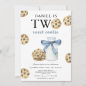Two Sweet Cookie and Milk First Birthday  招待状 (正面)