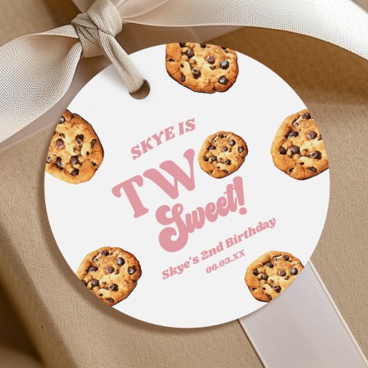 Two Sweet Cookies and Milk 2歳の誕生日パーティー フェイバータグ