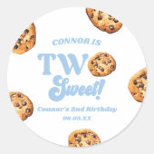 Two Sweet Cookies and Milk 2歳の誕生日パーティー ラウンドシール (正面)