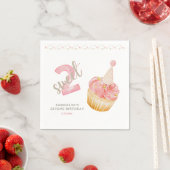 Two Sweet Cute Cupcake 2nd Birthday スタンダードカクテルナプキン (インサイチュ)