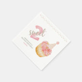 Two Sweet Cute Cupcake 2nd Birthday スタンダードカクテルナプキン (角)