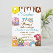 "TWO Sweet" Donut 2nd Birthday Invitation 招待状 (スタンド正面)