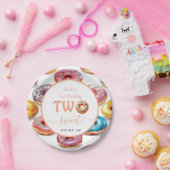 Two Sweet Donuts 2歳の誕生日パーティー ペーパープレート (パーティー)