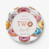 Two Sweet Donuts 2歳の誕生日パーティー ペーパープレート (正面)
