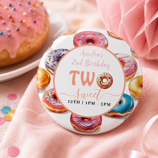 Two Sweet Donuts 2歳の誕生日パーティー 缶バッジ
