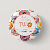 Two Sweet Donuts 2歳の誕生日パーティー 缶バッジ (正面)