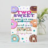 TWO Sweet, donuts and dots 2nd Birthday 招待状 (スタンド正面)