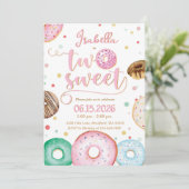 Two Sweet Donuts Birthday Invitation 招待状 (スタンド正面)