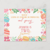 Two Sweet Floral Dessert Goodie Treat Bag Topper ノートカード (正面)