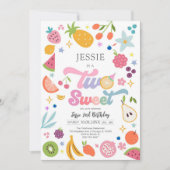 Two Sweet Fruit 2nd Birthday Invitation 招待状 (正面)