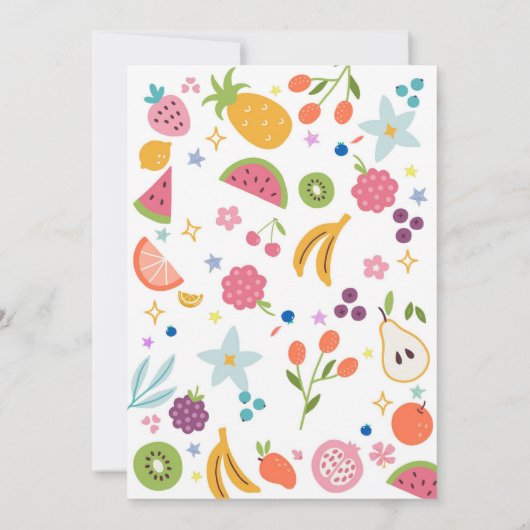 Two Sweet Fruit 2nd Birthday Invitation 招待状 (裏面)