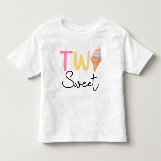 TWO SWEET ICE CREAM Summer Treat 2nd Birthday トドラーTシャツ (正面)
