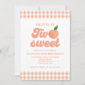 Two Sweet Peach 2歳の誕生日招待状 招待状 (正面)