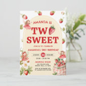 Two Sweet Strawberry 2歳の誕生日パーティー 招待状 (スタンド正面)
