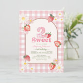 Two Sweet Strawberry 2nd Birthday Invitation 招待状 (スタンド正面)