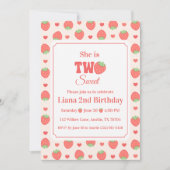 Two Sweet Strawberry Girl’s 2nd バースデーパーティー 招待状 (正面)