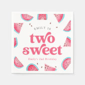 Two Sweet Watermelon 2nd Birthday Party スタンダードカクテルナプキン (正面)