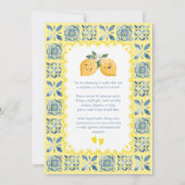 Two Sweeties Lemon Baby Shower, Twins Baby Shower  招待状 (裏面)