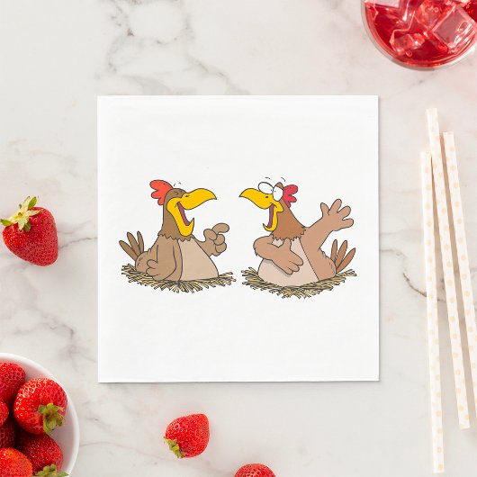 Two Talking Chickens Napkins スタンダードランチョンナプキン