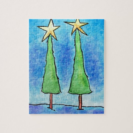 Two Tall Christmas Trees ジグソーパズル (縦)