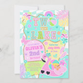 Two The Lake Preppy Girly 2nd Birthday Pool Party 招待状 (正面)
