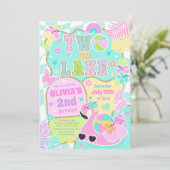 Two The Lake Preppy Girly 2nd Birthday Pool Party 招待状 (スタンド正面)