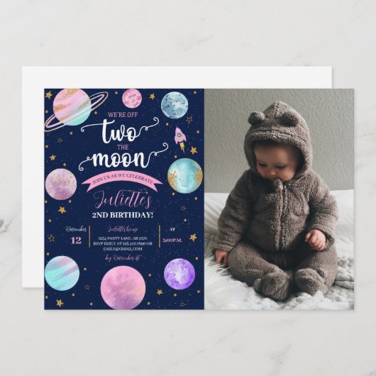 Two The Moon写真 招待状 (正面/裏面)