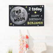 Two the Moon キッズ 2歳の誕生日パーティーウェルカム 横断幕 (インサイチュ)