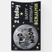 Two the Moon キッズ 2歳の誕生日パーティーウェルカム 横断幕 (縦)