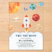 TWO THE MOON スペースロケットキッズの誕生日 アクリル招待状 (正面)