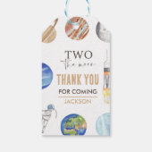 Two The Moon | モダン宇宙 2歳の誕生日デコレーション ギフトタグ (裏面)
