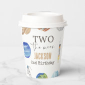 Two The Moon | モダン宇宙 2歳の誕生日デコレーション 紙コップ (裏面)