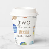 Two The Moon | モダン宇宙 2歳の誕生日デコレーション 紙コップ (正面)