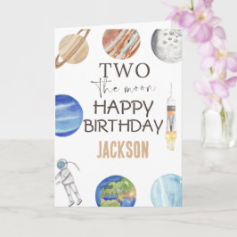 Two The Moon | モダン宇宙 2歳の誕生日装飾 カード