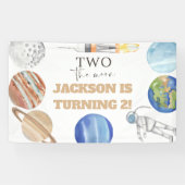 Two The Moon | モダン宇宙 2歳の誕生日装飾 横断幕 (横)