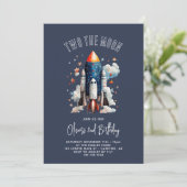 Two The Moon ロケット船 2歳の誕生日 招待状 (スタンド正面)