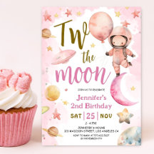 Two The Moon! 女の子宇宙飛行士 宇宙 2歳 誕生日